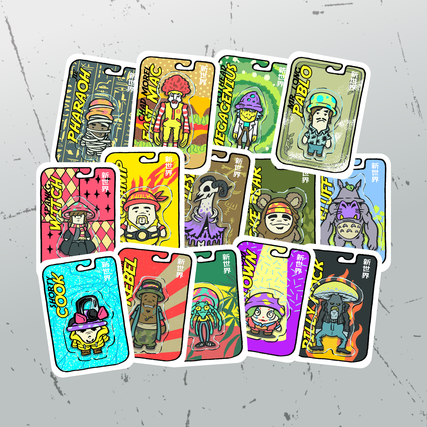 Shroomz Fam Action figure Sticker Pack