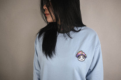 Shroomz Logo Warp embroid sweatshirts (BLUE)