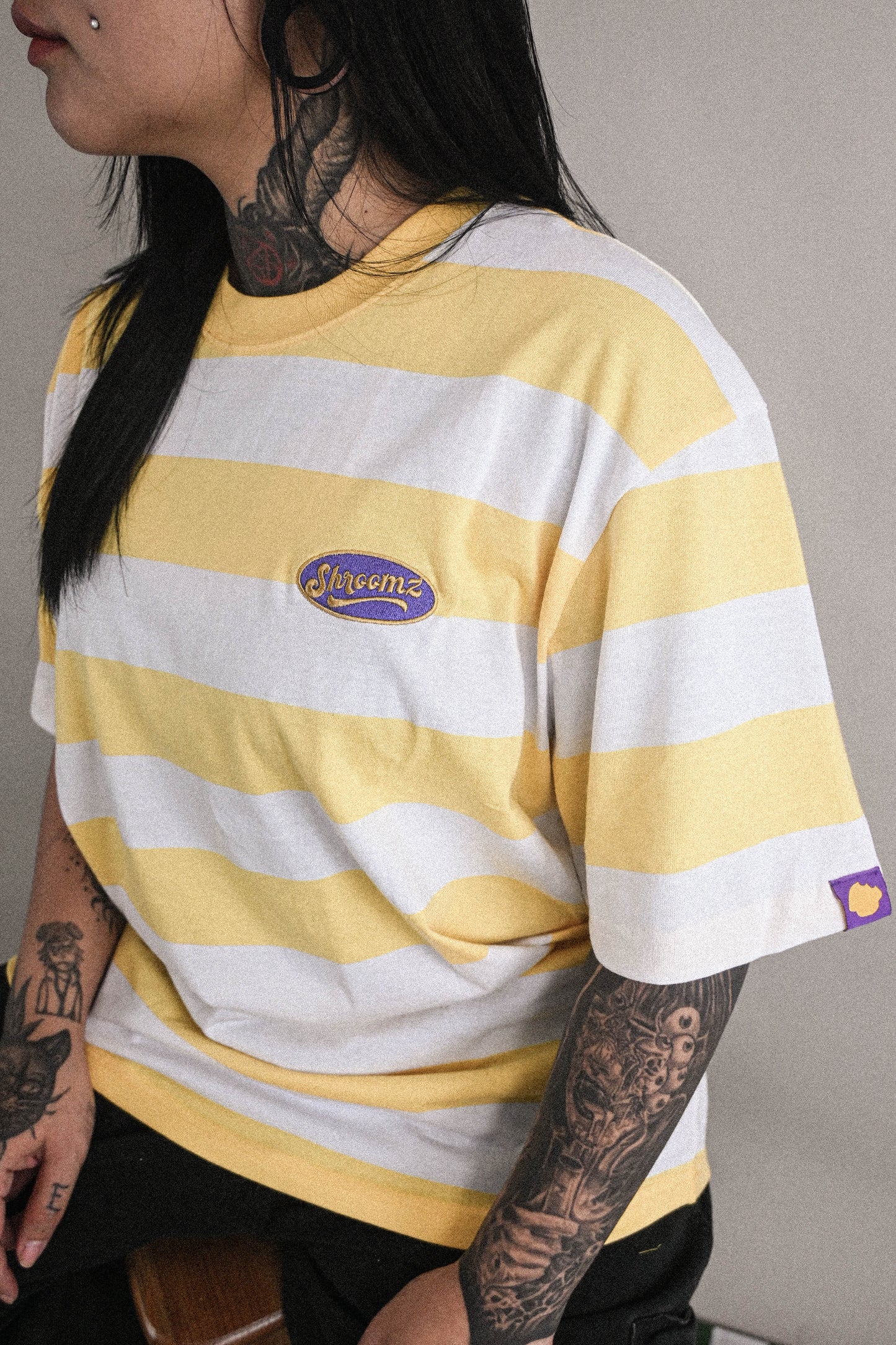 Shroomz Elipse Logo on Stripes (YELLOW)