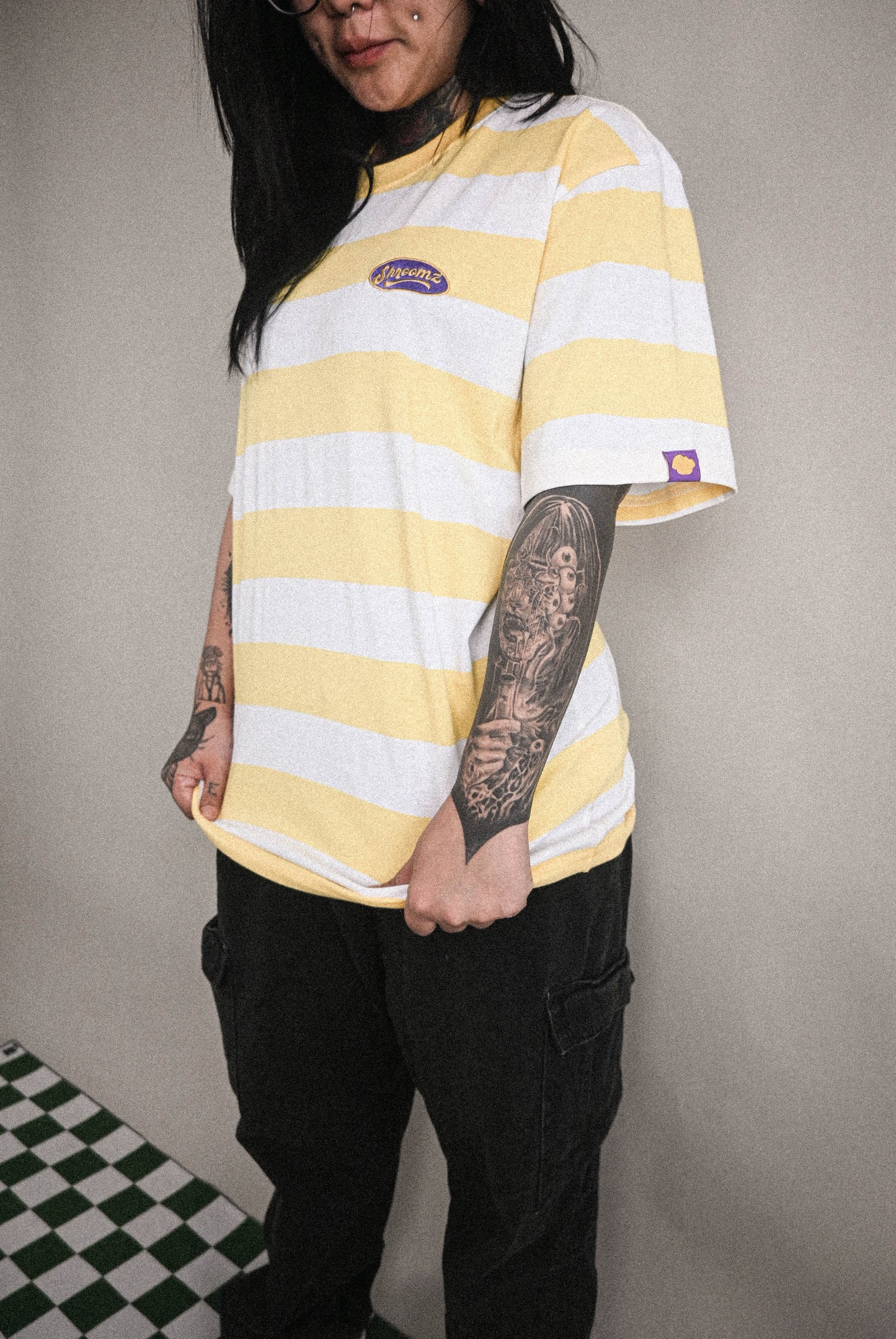 Shroomz Elipse Logo on Stripes (YELLOW)