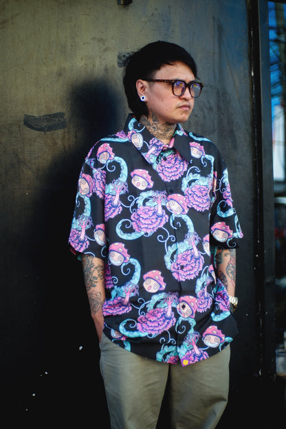 Shroomz Polo button down Champignon design