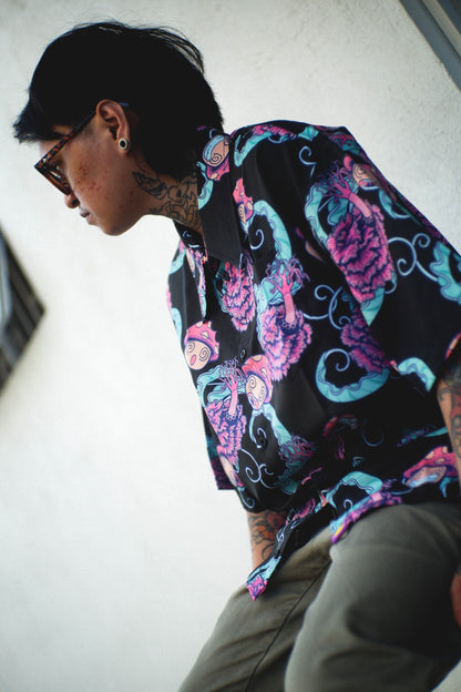 Shroomz Polo button down Champignon design