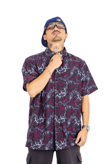 Shroomz Death Cap Polo Button down (BLOOD CHAIN)