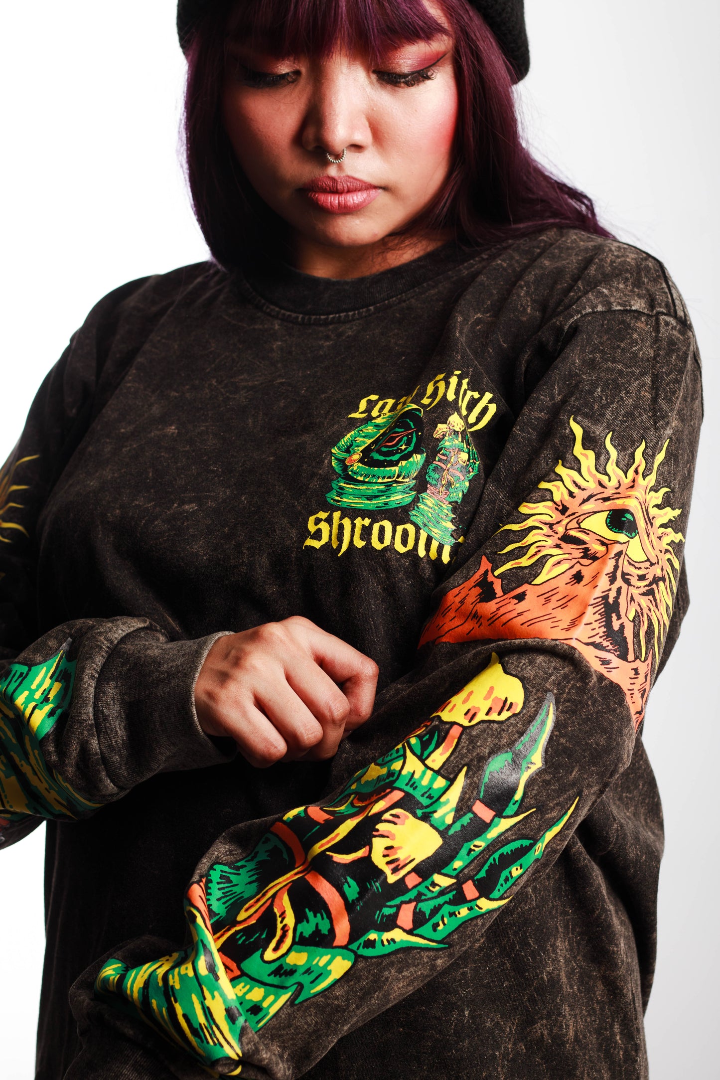 Shroomz x Lazyhitch Acidwash Longsleeves