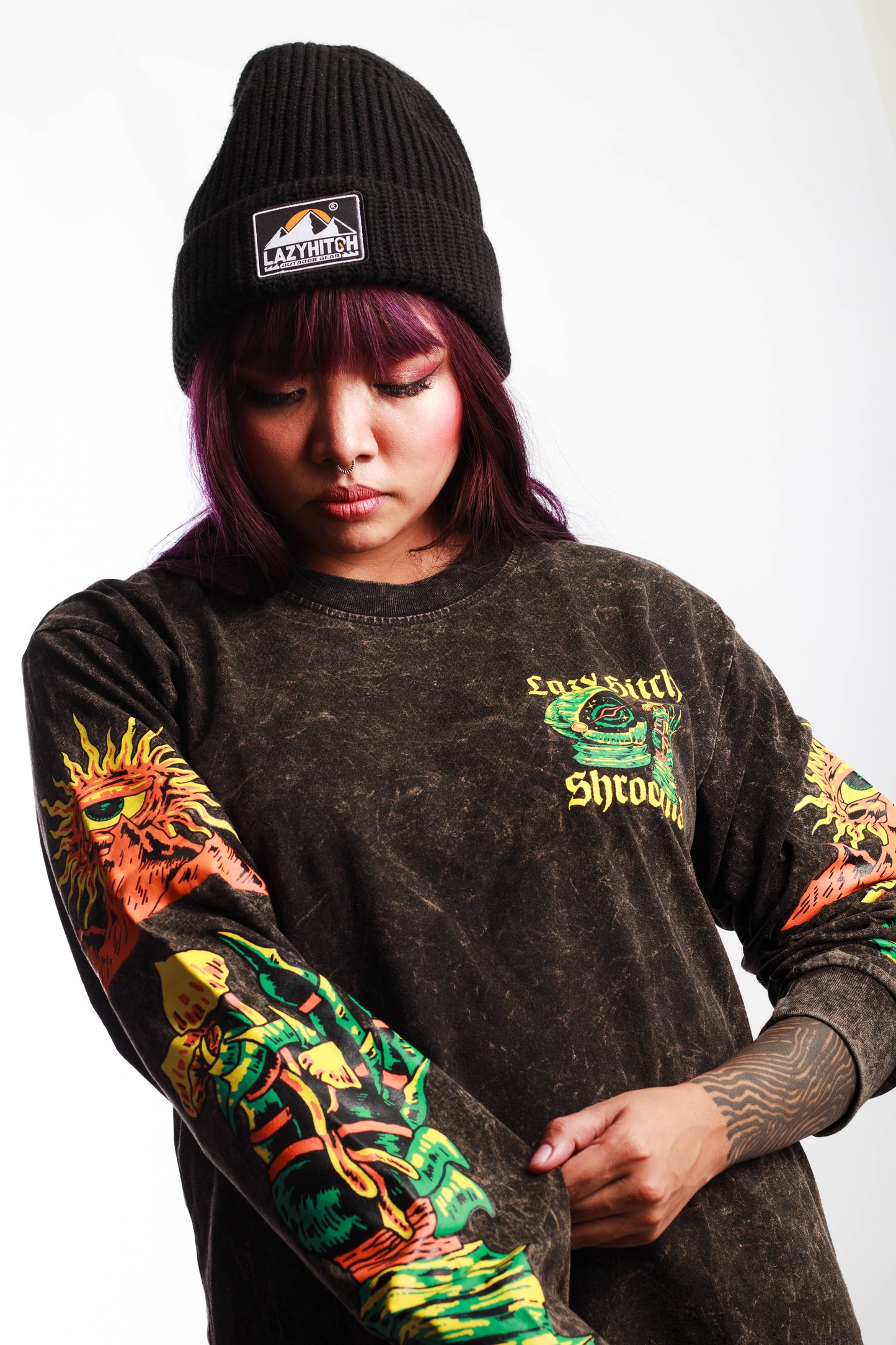 Shroomz x Lazyhitch Acidwash Longsleeves
