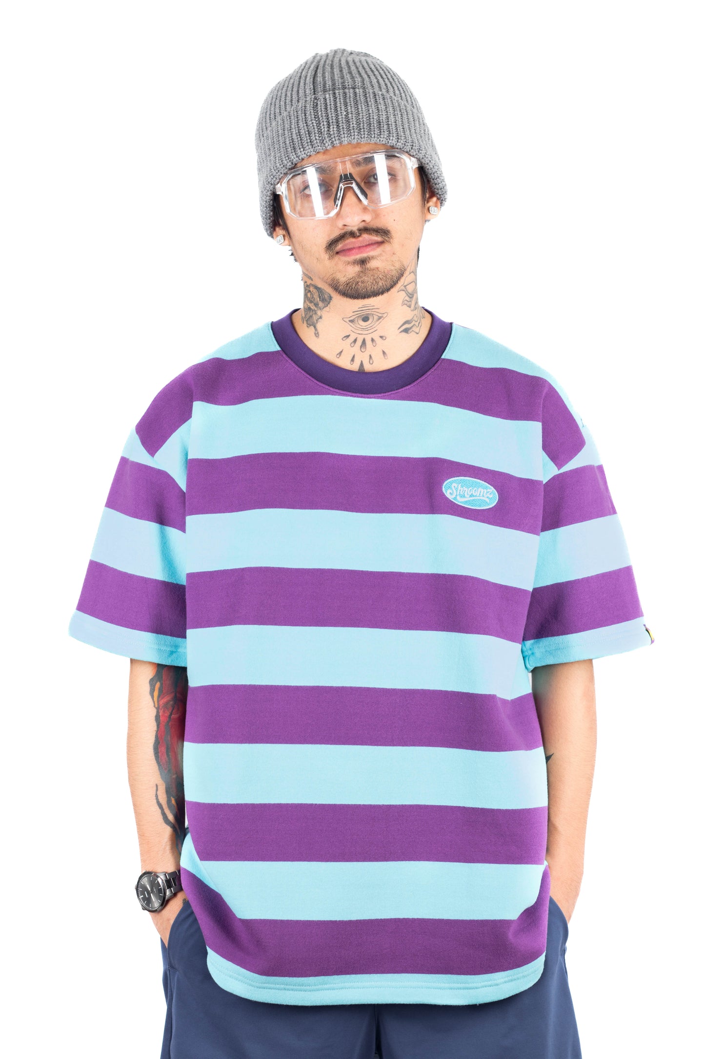 Shroomz Elipse Logo on Stripes (PURPLE)
