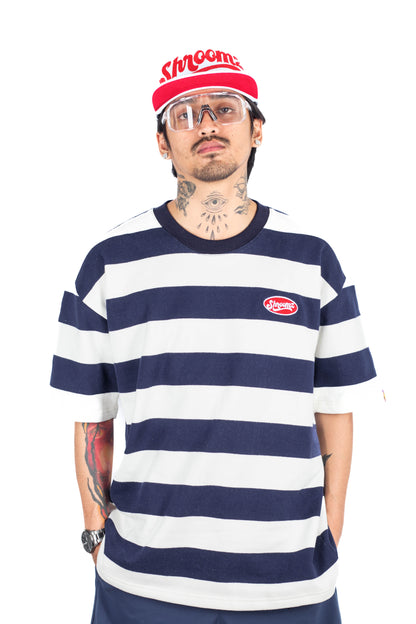 Shroomz Elipse Logo on Stripes (NAVY BLUE)