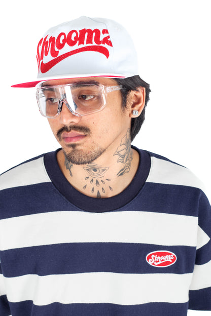 Shroomz Elipse Logo on Stripes (NAVY BLUE)