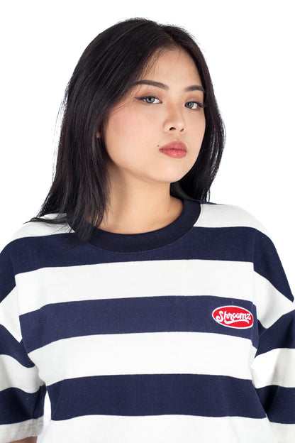 Shroomz Elipse Logo on Stripes (NAVY BLUE)