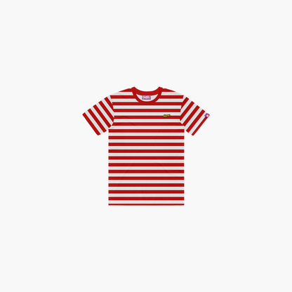 Shroomz Text Logo on Stripes (RED)