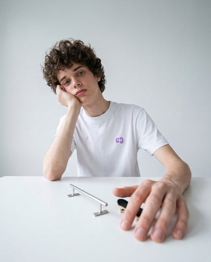 Shroomz Fingerboard Logo shirts design (WHITE)