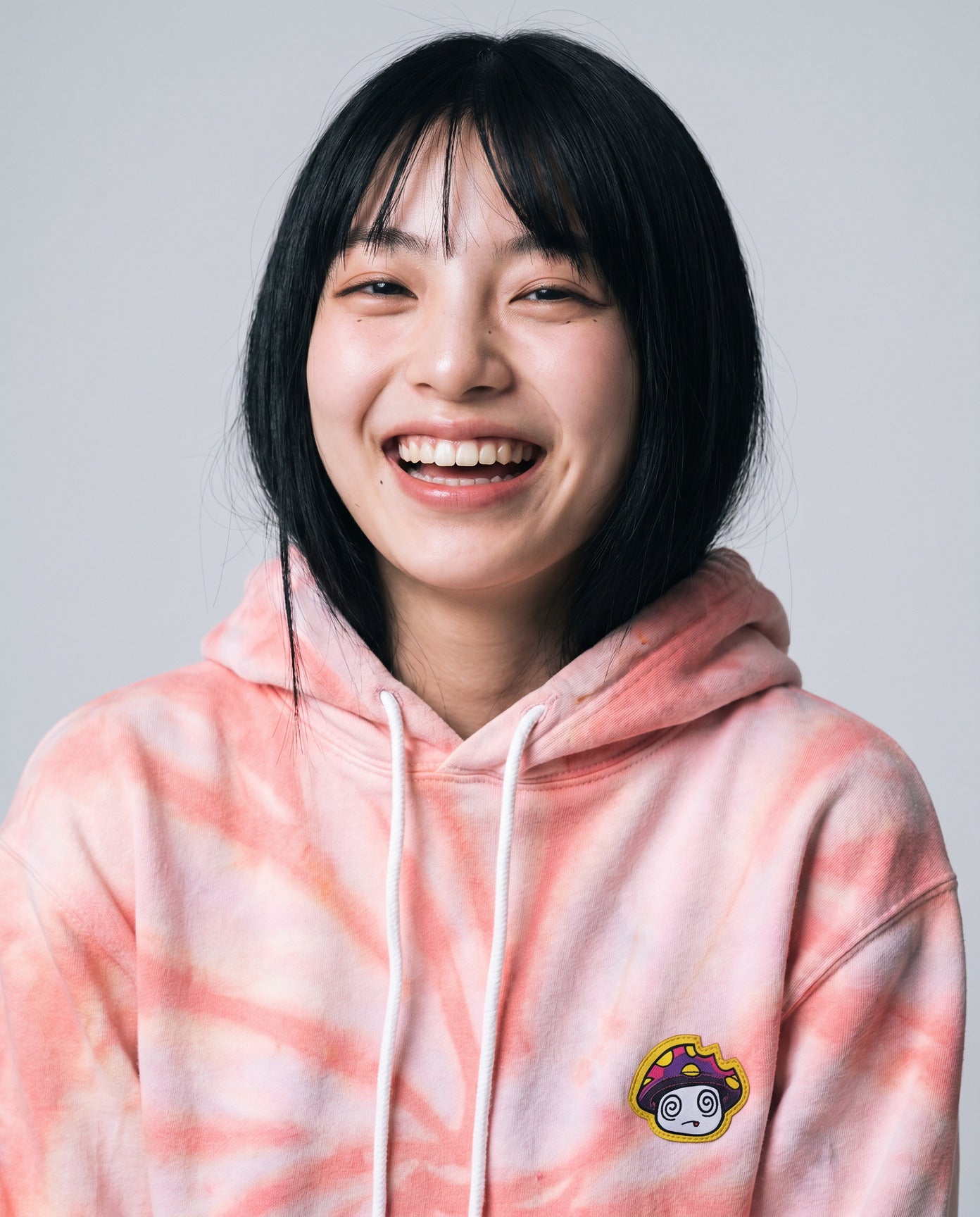 Shroomz Logo Patched Tie dye Hoodie (PINK)