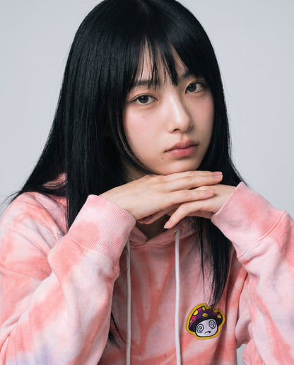 Shroomz Logo Patched Tie dye Hoodie (PINK)
