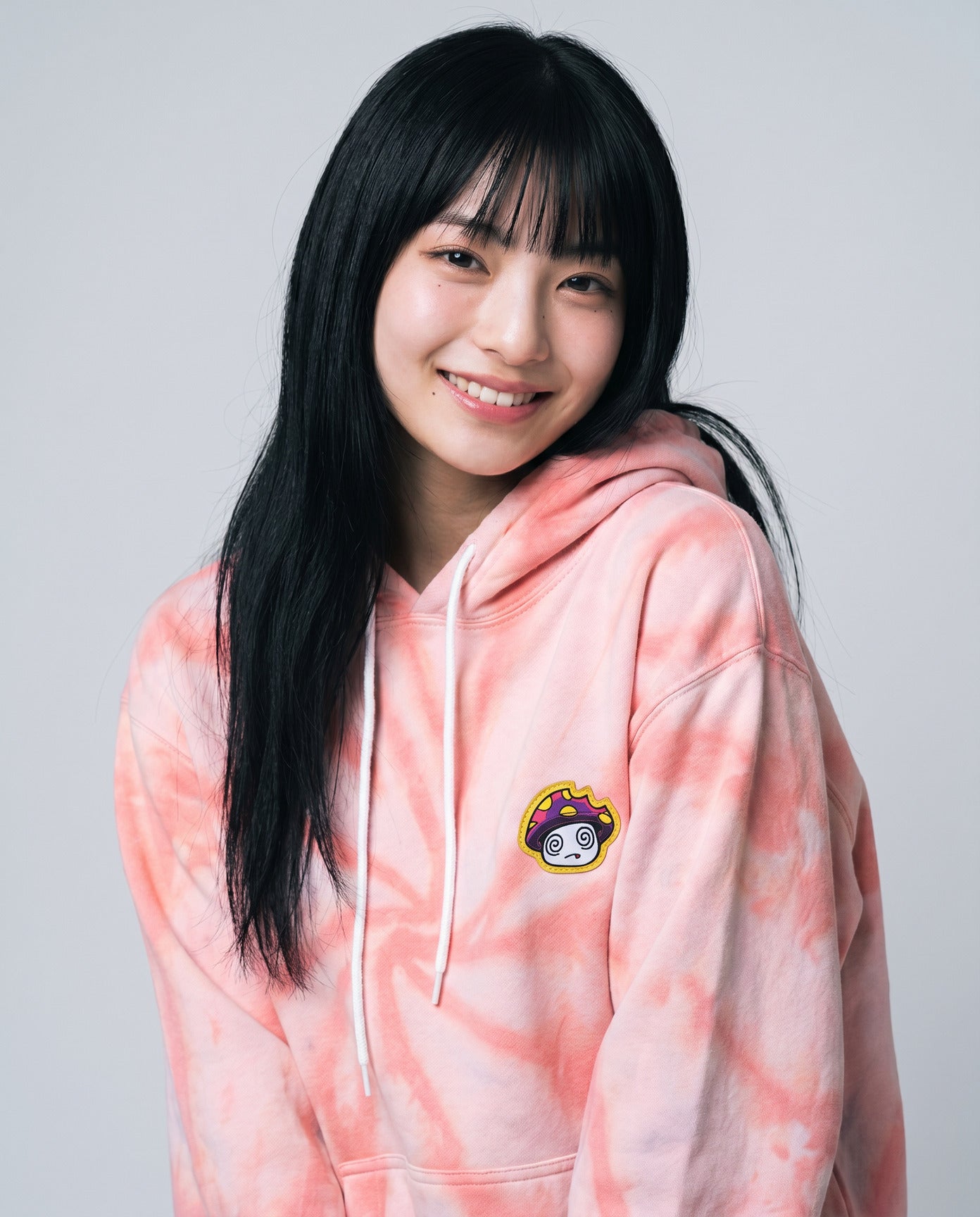 Shroomz Logo Patched Tie dye Hoodie (PINK)
