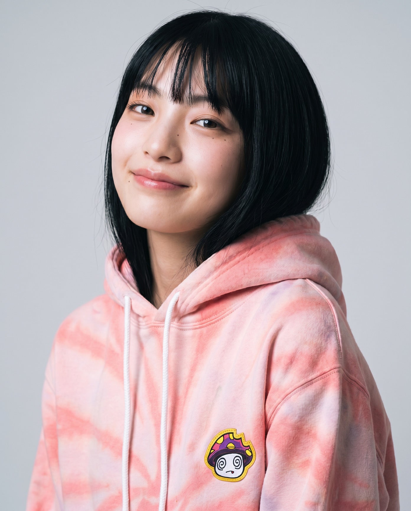 Shroomz Logo Patched Tie dye Hoodie (PINK)