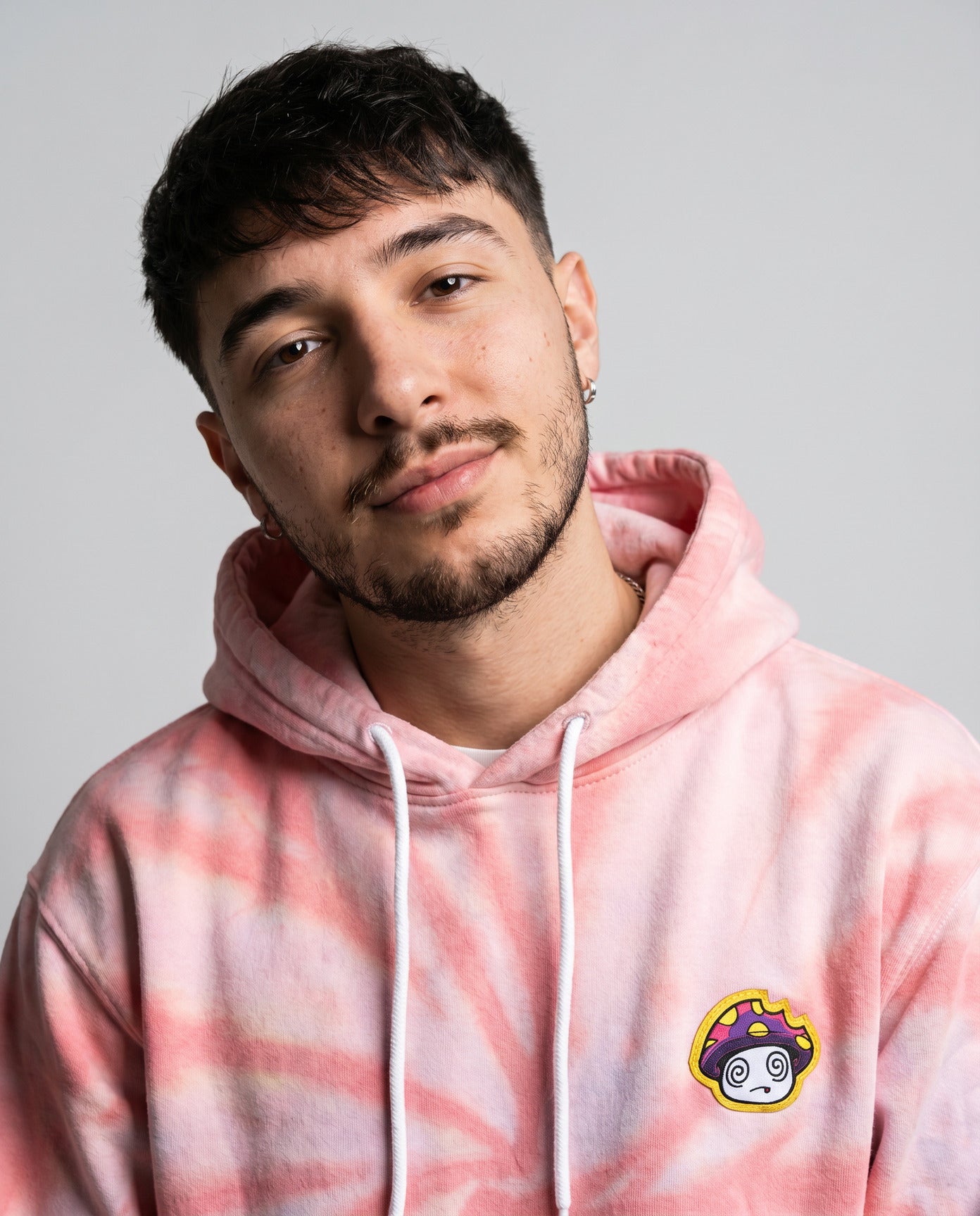 Shroomz Logo Patched Tie dye Hoodie (PINK)