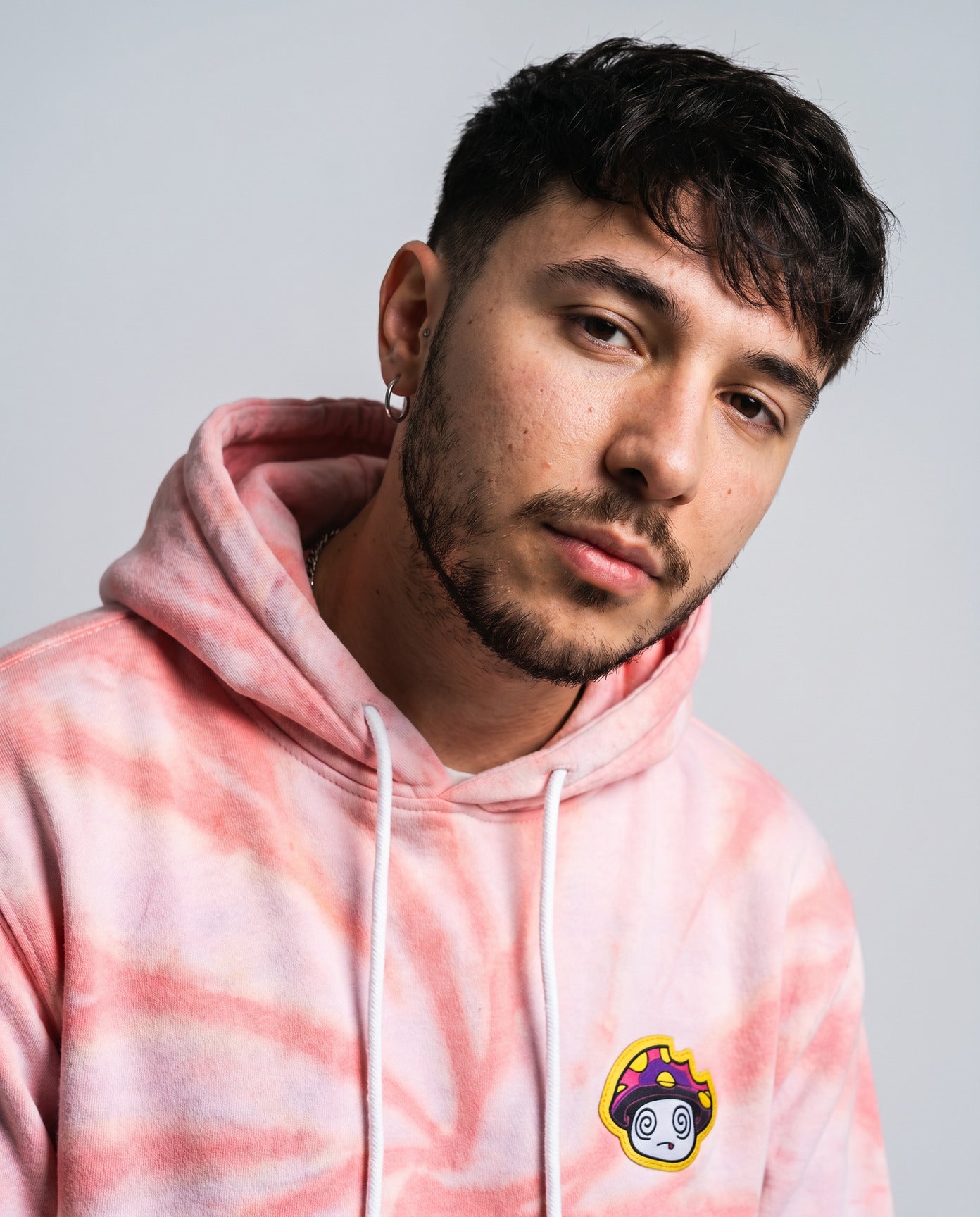Shroomz Logo Patched Tie dye Hoodie (PINK)