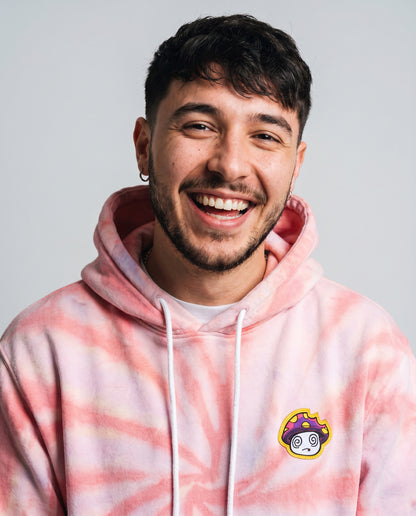 Shroomz Logo Patched Tie dye Hoodie (PINK)