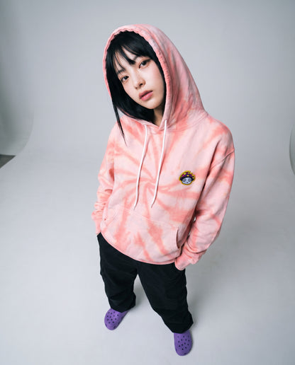 Shroomz Logo Patched Tie dye Hoodie (PINK)