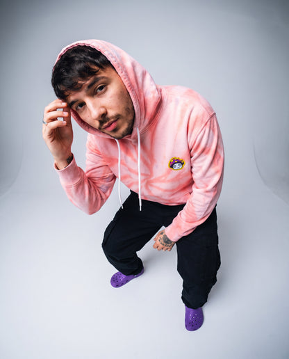 Shroomz Logo Patched Tie dye Hoodie (PINK)