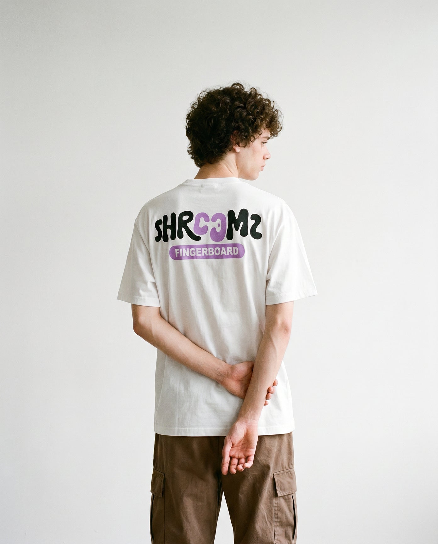 Shroomz Fingerboard Logo shirts design (WHITE)