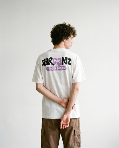 Shroomz Fingerboard Logo shirts design (WHITE)